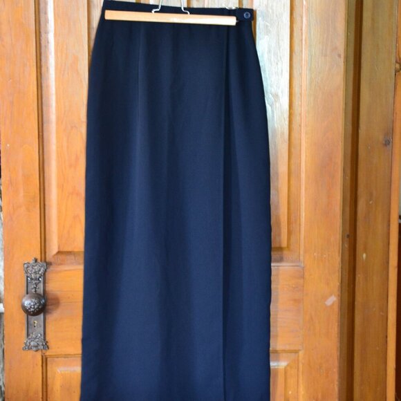 Vintage Black Wrap Floor Length Skirt. - Picture 2 of 10
